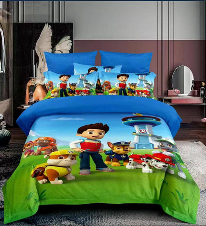 Cartoon themed duvet 1 bedsheet 1  pillowcase