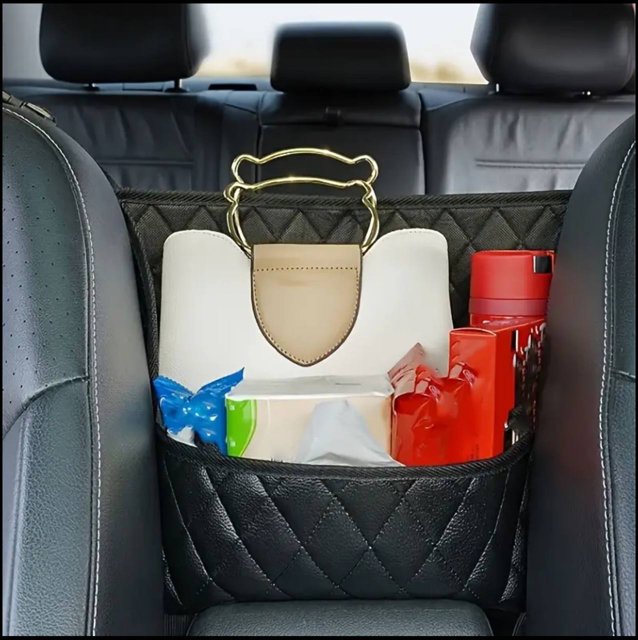 High quality PU leather car in between seat organizer