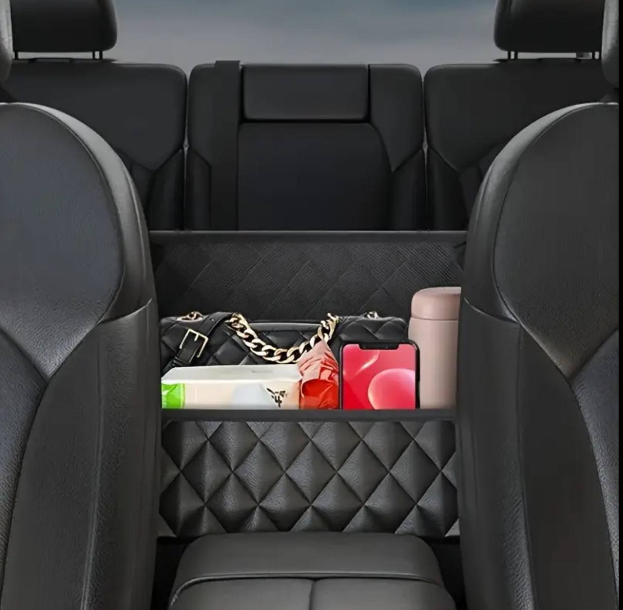 High quality PU leather car in between seat organizer