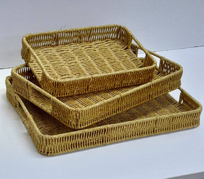 RATTAN TRAY Round and Rectangular  in shape