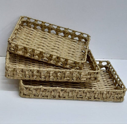 RATTAN TRAY Round and Rectangular  in shape