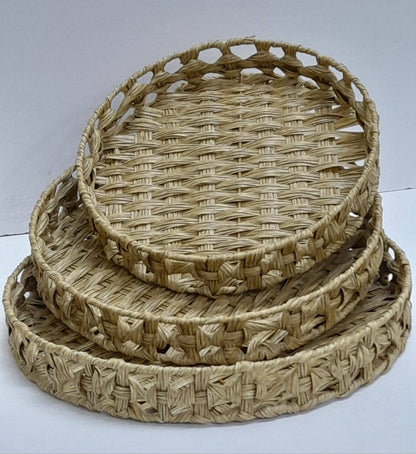 RATTAN TRAY Round and Rectangular  in shape