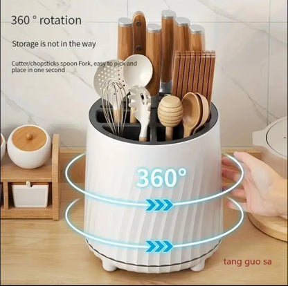 Multifunctional rotatable cutlery organizer