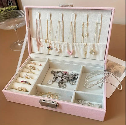 Exquisite Large Capacity Travel Jewelry Bag /  double layer Jewelry Organizer