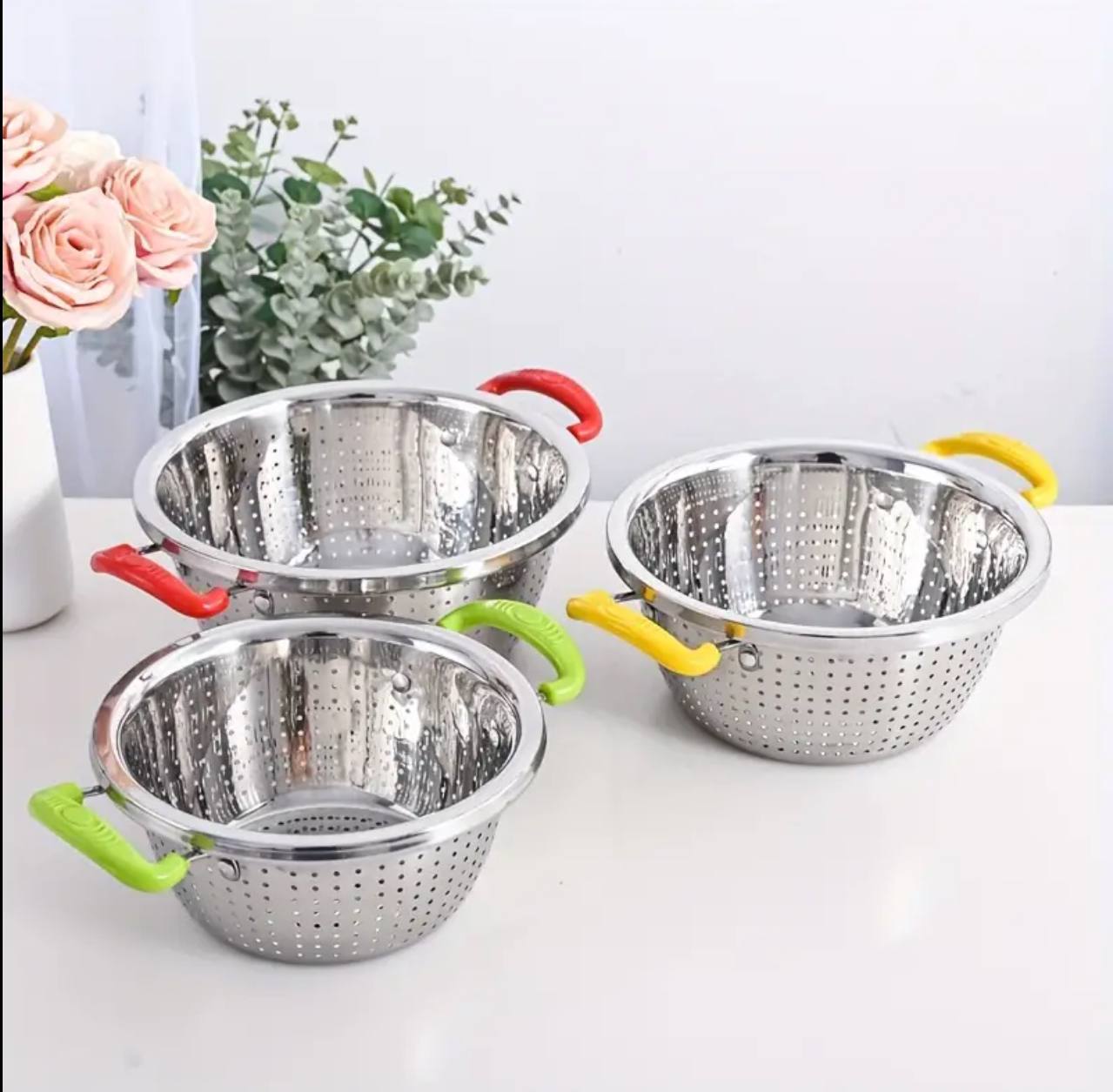 32cm  with handles drainer/Rice strainer,fruits drainer