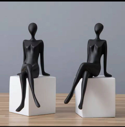 Decorative sitting Figure Model Bookend, Craft for Living Room, Bedroom