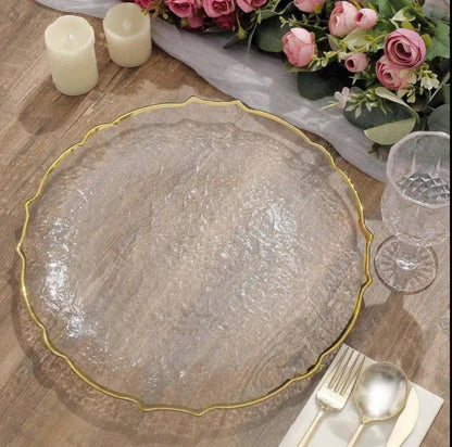 High quality unique clear charger plates