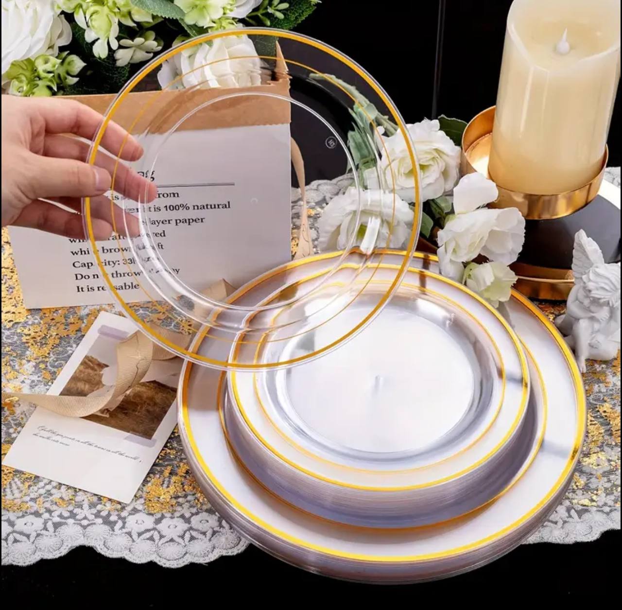 High quality unique clear charger plates