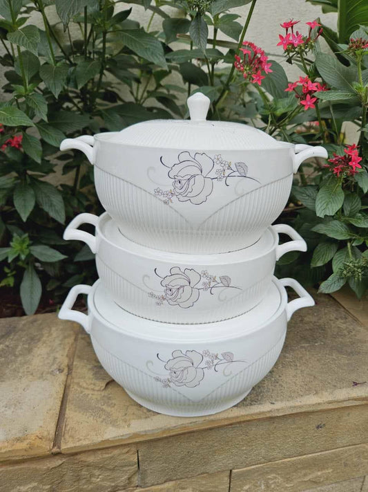 3pc Flower Luxurious serving  dish Set