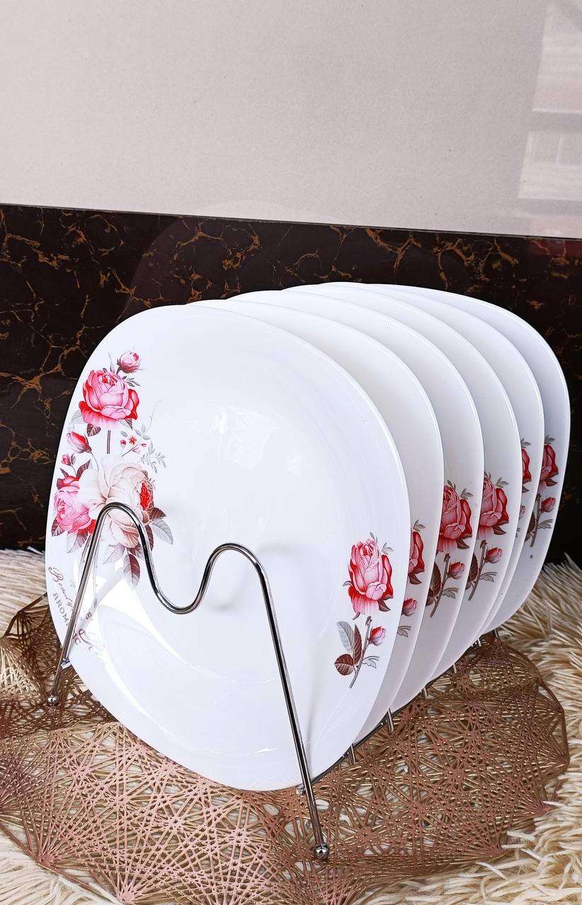 6pcs floral dinner plates set