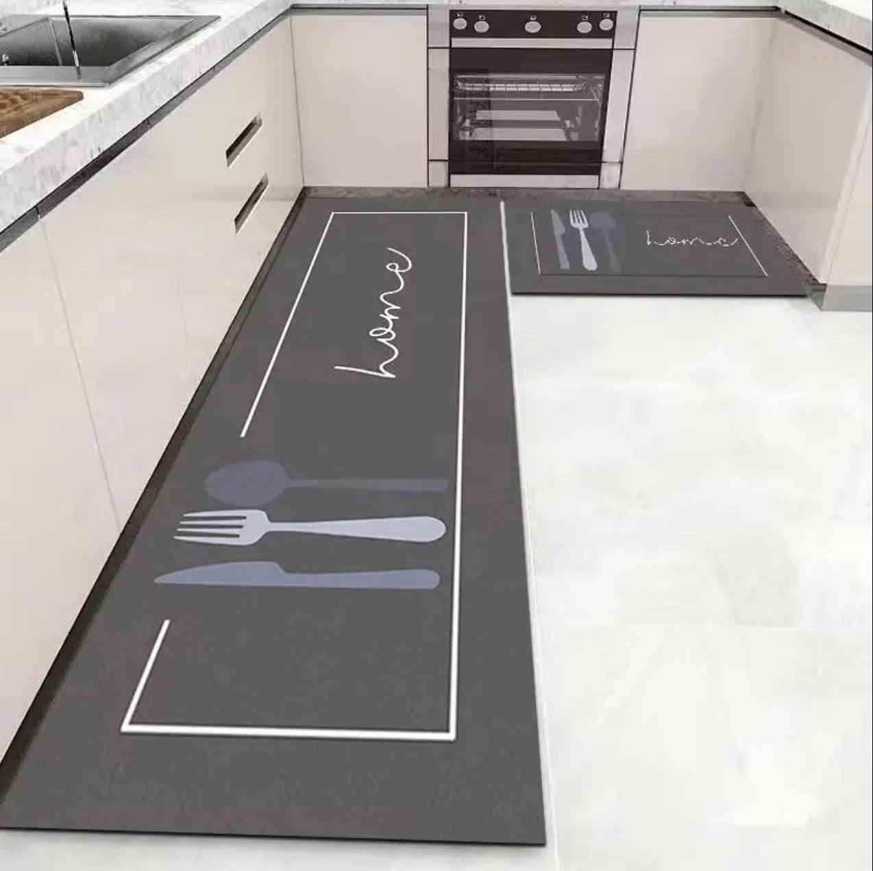 2pcs kitchen mats with rubber super non-slip underside