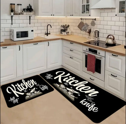 2pcs kitchen mats with rubber super non-slip underside