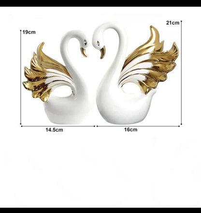 Nordic ceramic swan ornament 2pcs