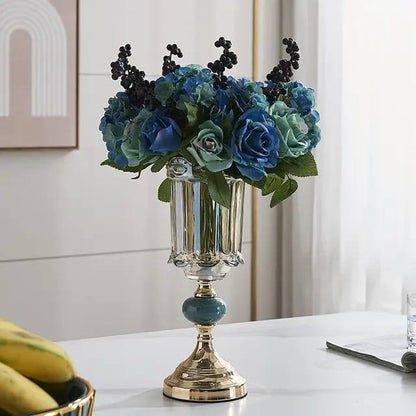 Luxury metal glass vases European style