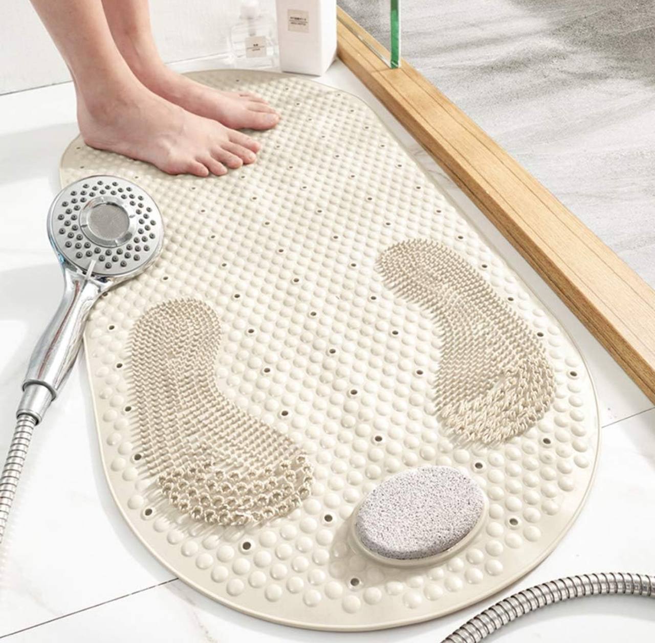 New style PVC non-slip bathroom grind stone floor mat shower room massage foot mat