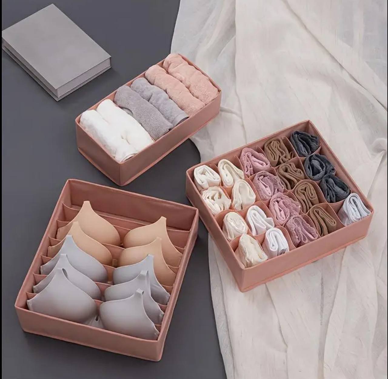 3Pcs/Set Underwear Bra Socks Storage Box