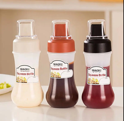 350ML Sauce Squeeze Bottle Five Hole Plastic Ketchup Bottle Sauce Honey Dispenser Container Kitchen Condiment Olive Oil Bottles