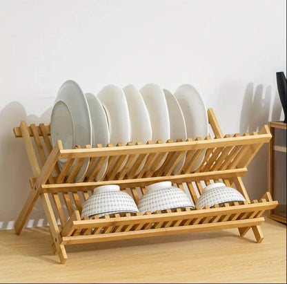 Foldable Bamboo dish rack