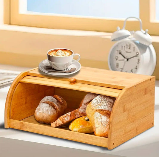 Eco-Friendly Bamboo Bread Bin