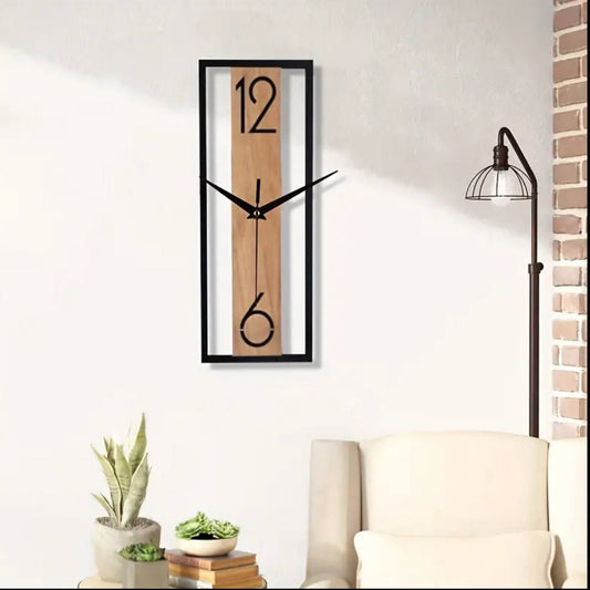 Modern minimalist wooden wall clock