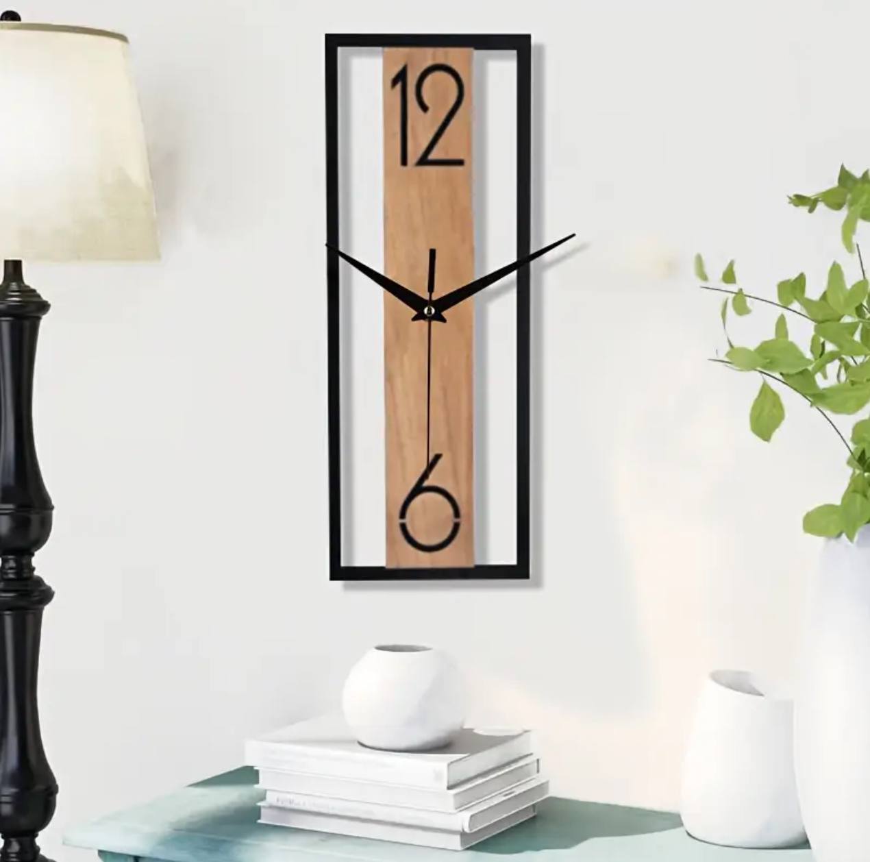 Modern minimalist wooden wall clock