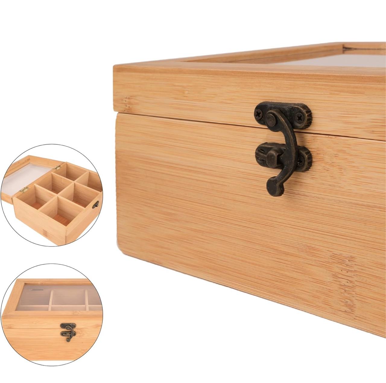 Eco friendly bamboo tea bag organizer