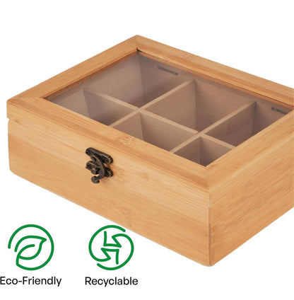 Eco friendly bamboo tea bag organizer