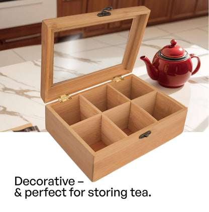 Eco friendly bamboo tea bag organizer