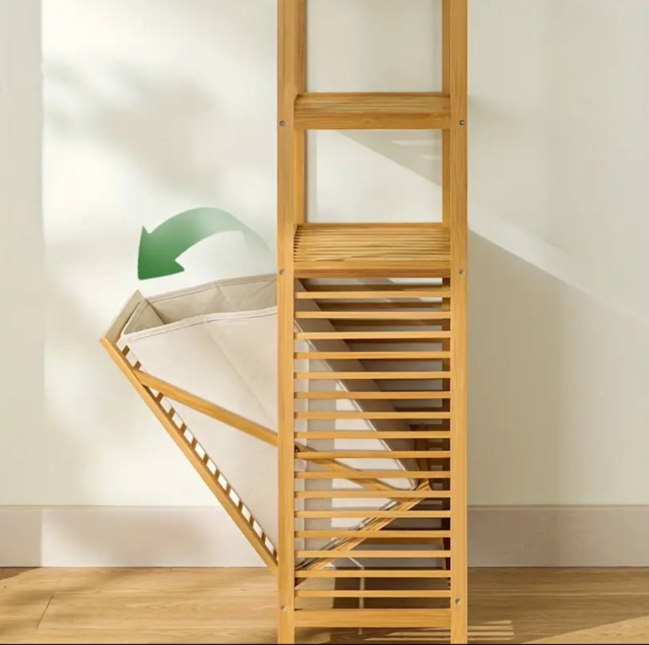 Bamboo Laundry Basket Organizer