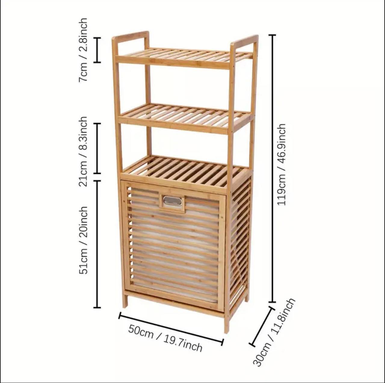 Bamboo Laundry Basket Organizer