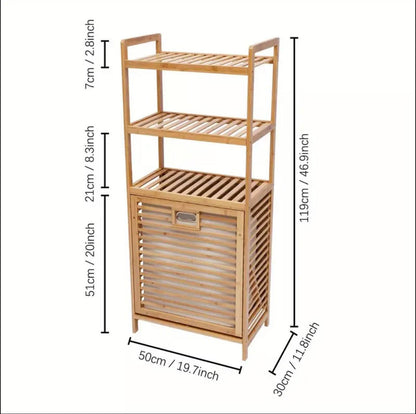 Bamboo Laundry Basket Organizer