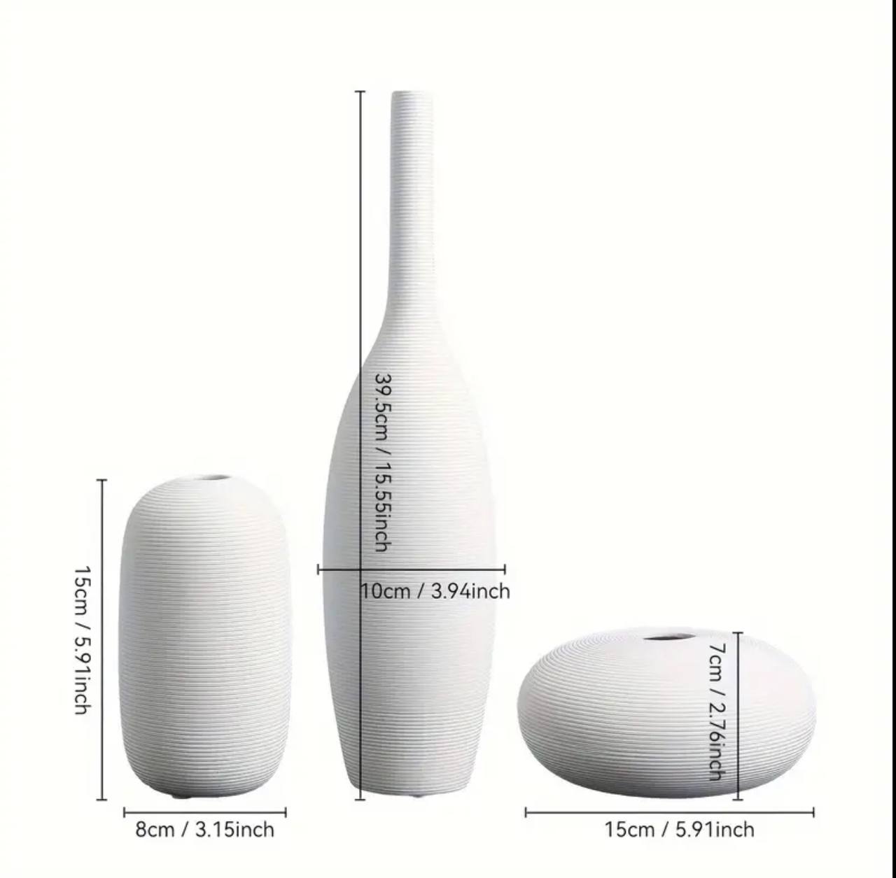 Modern ceramic 3 in 1 modern home decor  vase set