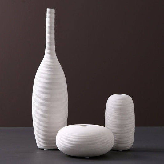 Modern ceramic 3 in 1 modern home decor  vase set