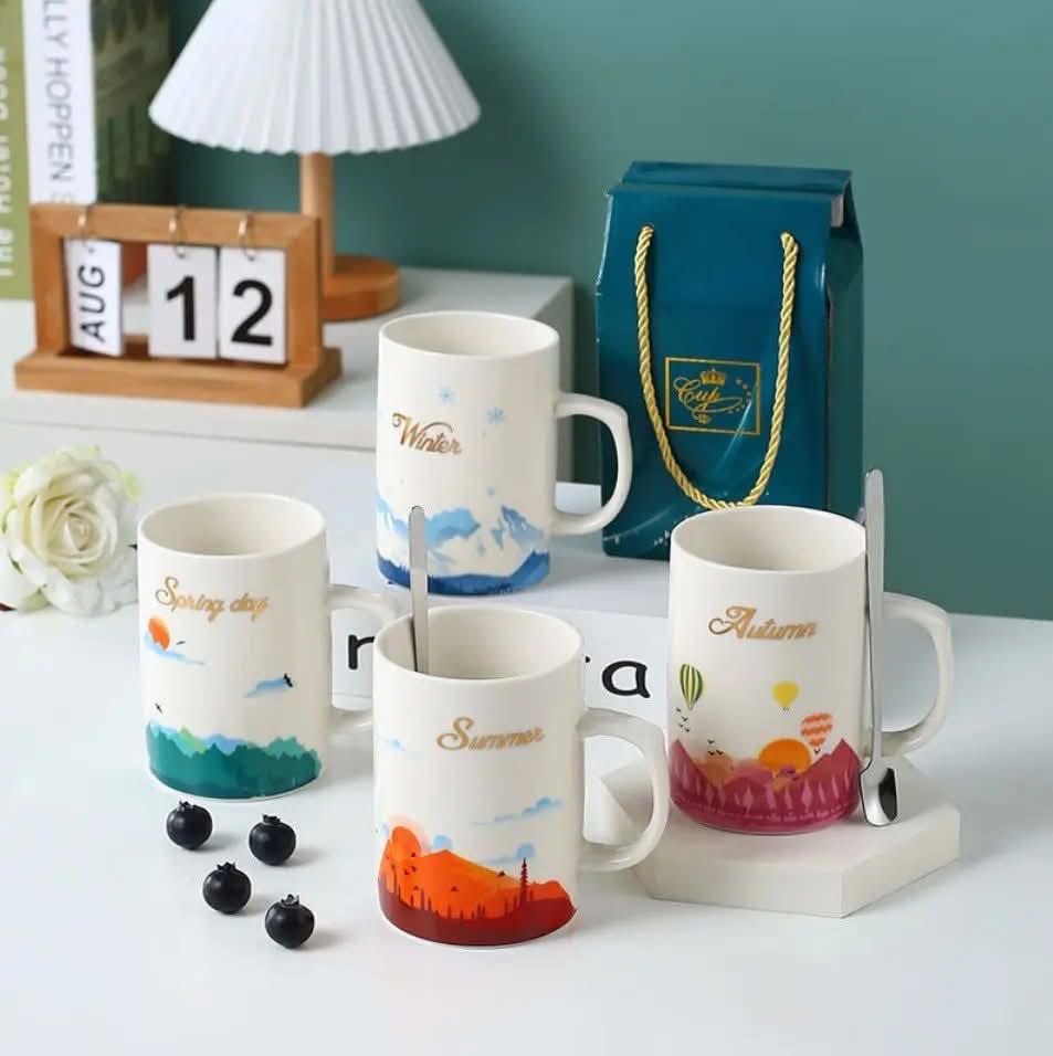 4pcs porcelain mug set