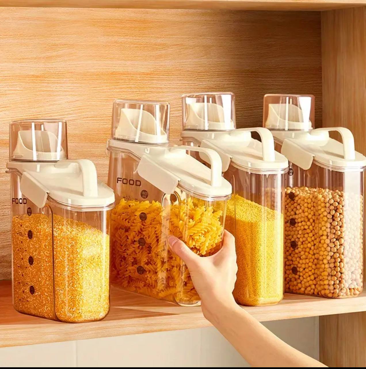 Transparent air tight food storage container/cereal  dispenser