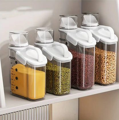 Transparent air tight food storage container/cereal  dispenser