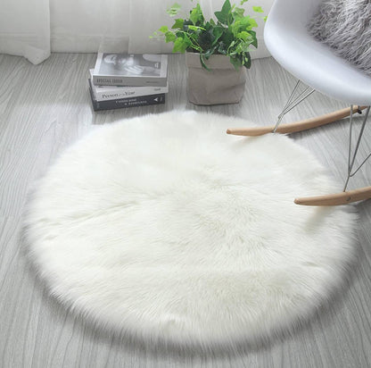 High quality Shaggy white faux fluffy fur rug