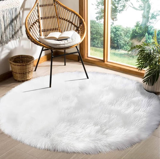 High quality Shaggy white faux fluffy fur rug