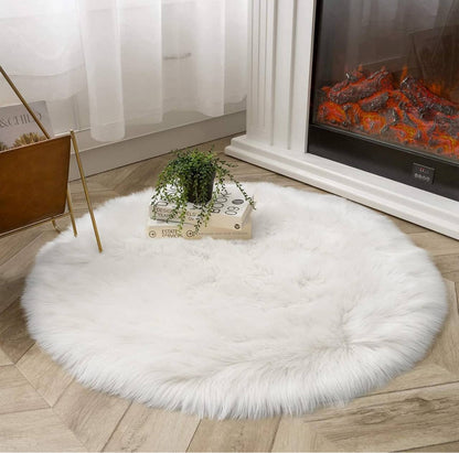 High quality Shaggy white faux fluffy fur rug