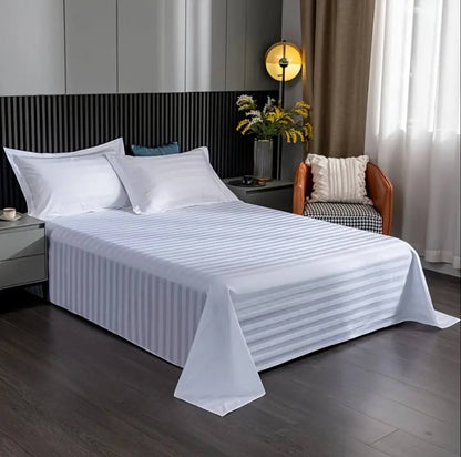 6 by 7 striped cotton bedsheets with two pillowcases