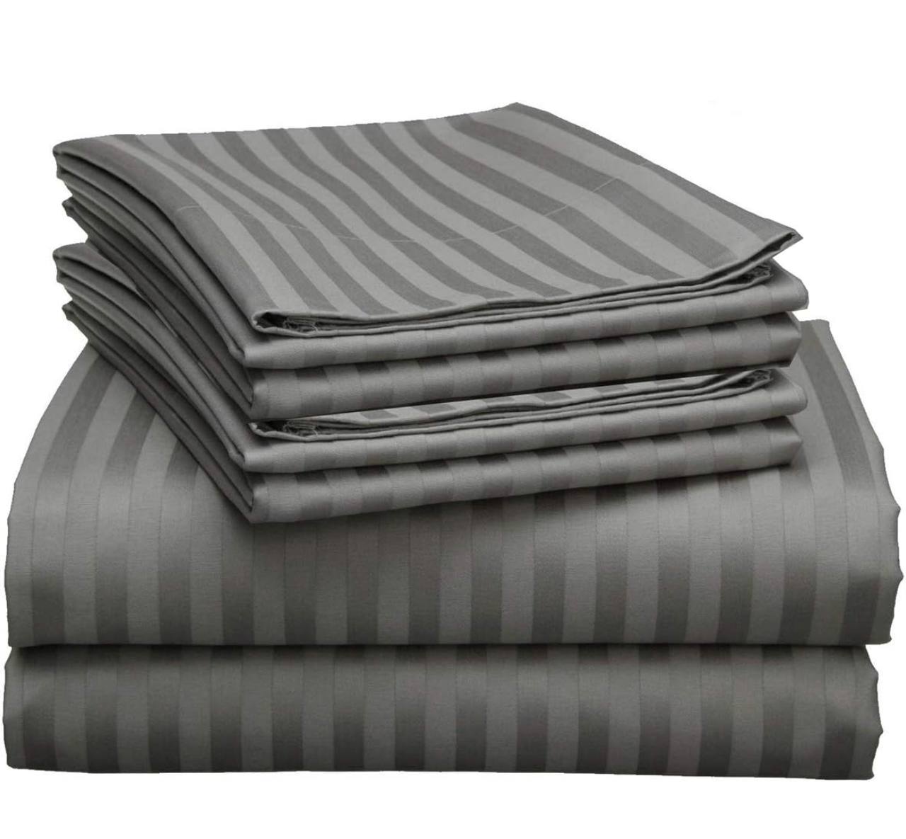 6 by 7 striped cotton bedsheets with two pillowcases