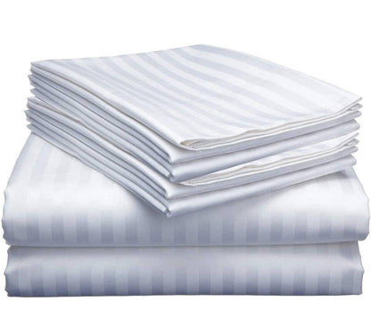 6 by 7 striped cotton bedsheets with two pillowcases