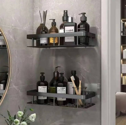 2 pcs Aluminum alloy  Rectangular Shelf with adhesive stickers