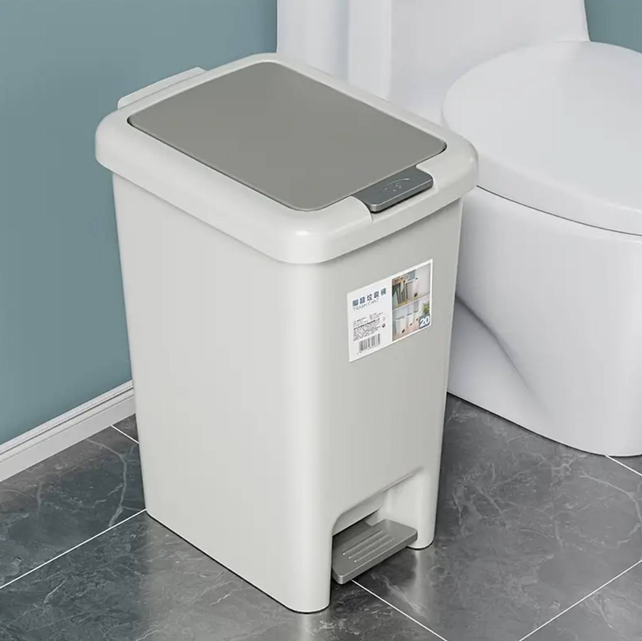Pedal Dustbin with dual opening by foot press or hand press