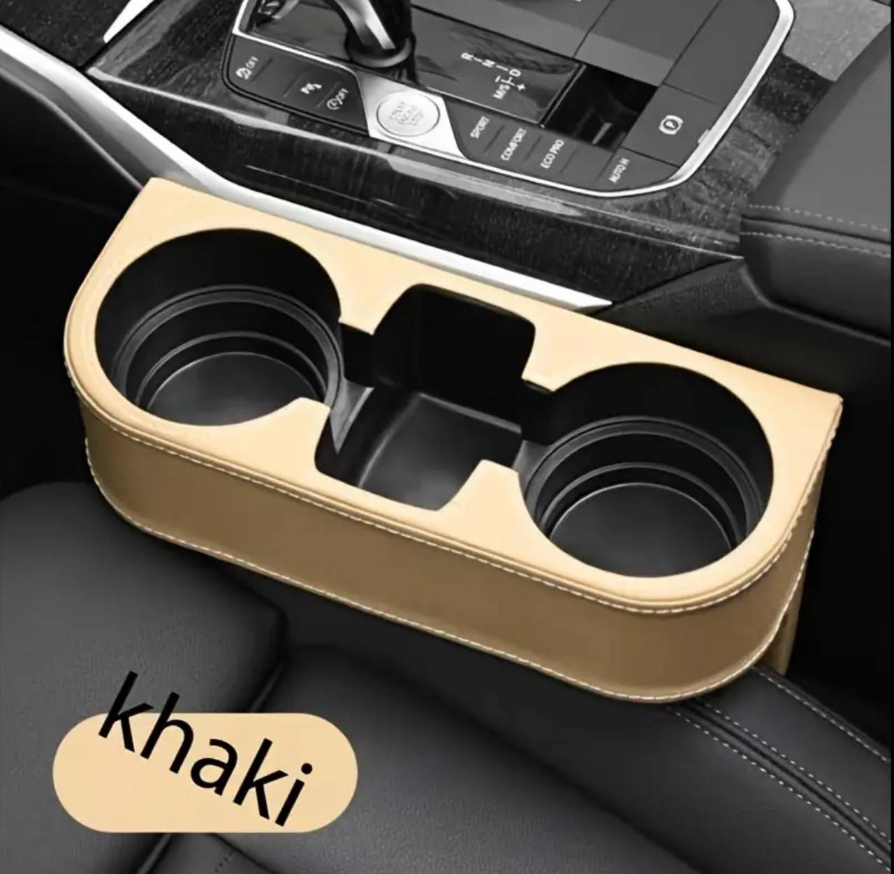 Car Cup Holder with Phone Holder & double Side Holders with high Quality Leather Cover