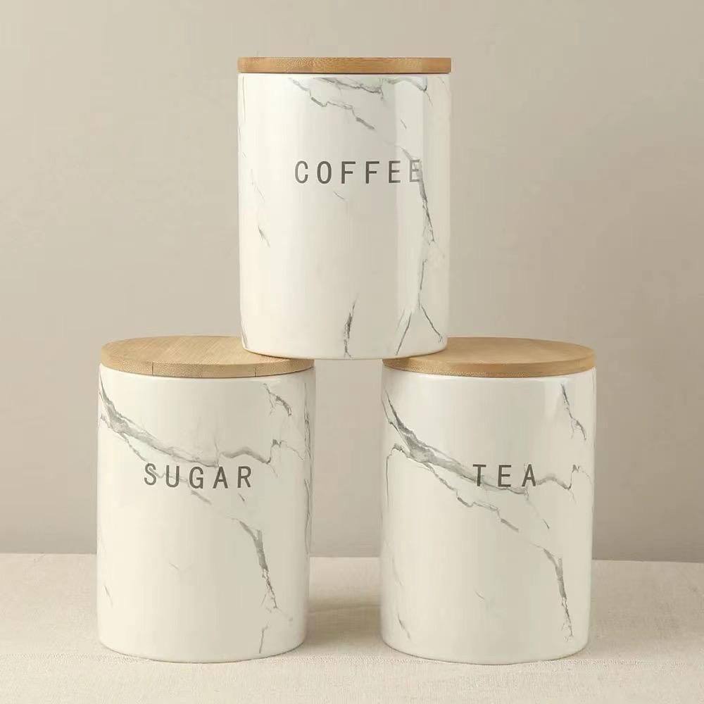 3pcs Airtight Canisters Set with Bamboo  Lid
