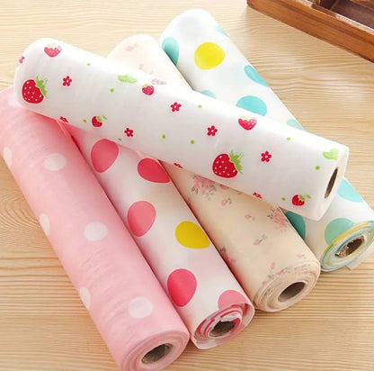 1roll  Wardrobe Moisture-proof Mat Printing Cabinet Drawer Pad Kitchen liner