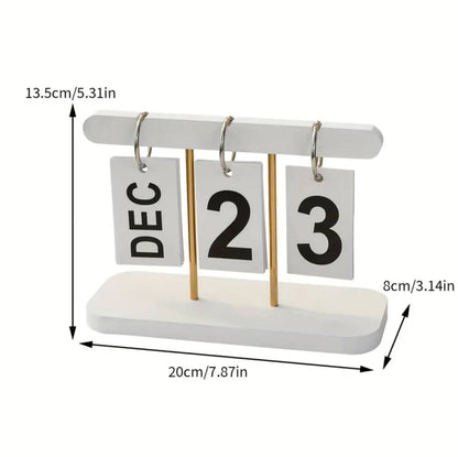 Modern Wooden Perpetual Calendar Flip