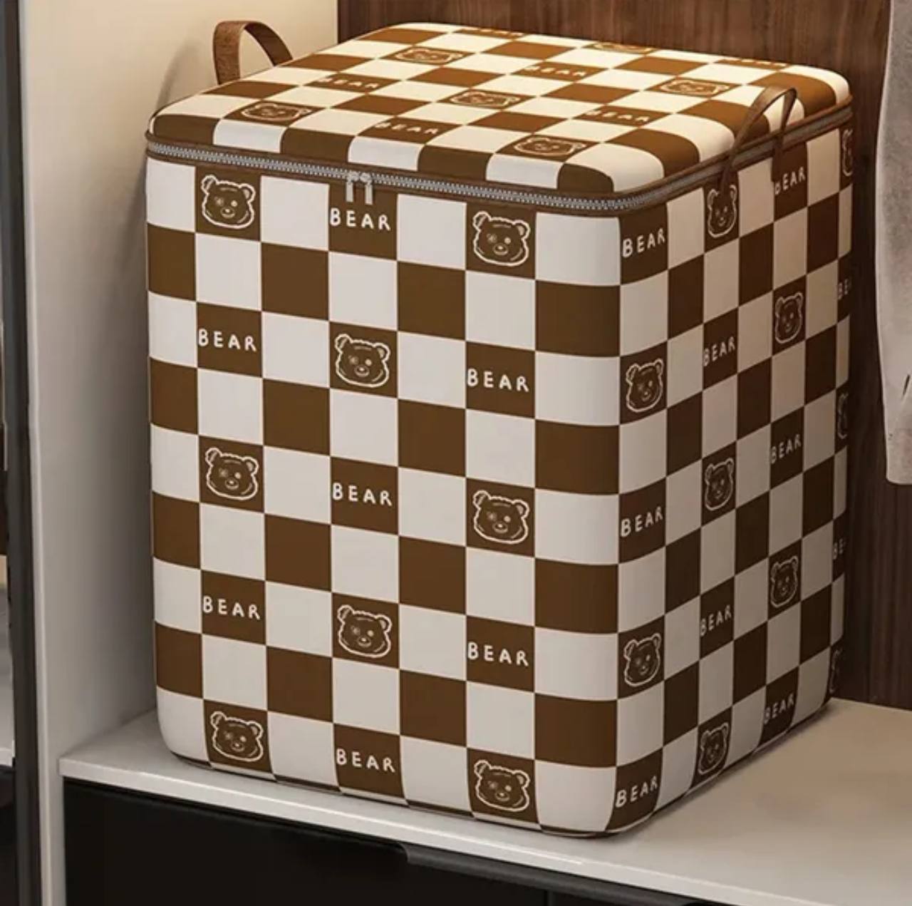 Cute bear Non-Woven Zipper Storage quilt Bag 3 different size