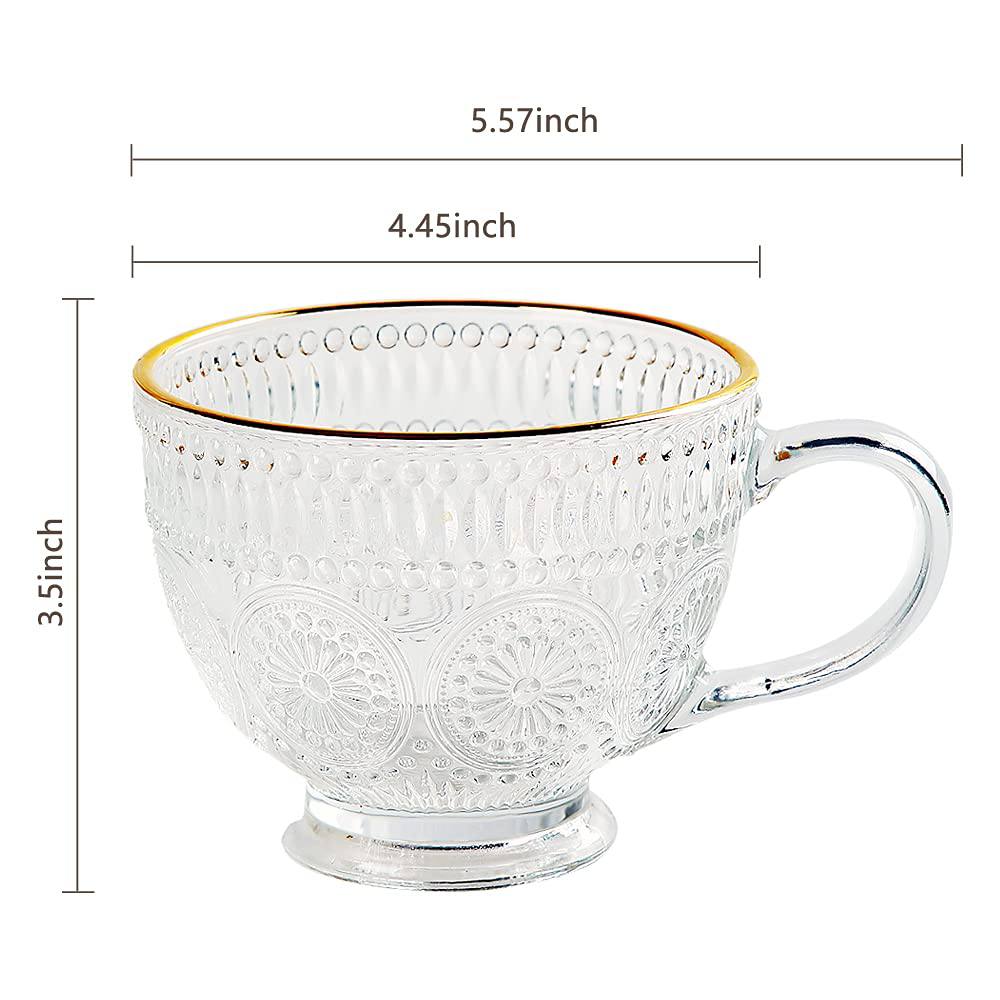 Set of 3 Romantic 500ml premium water/tea glass set